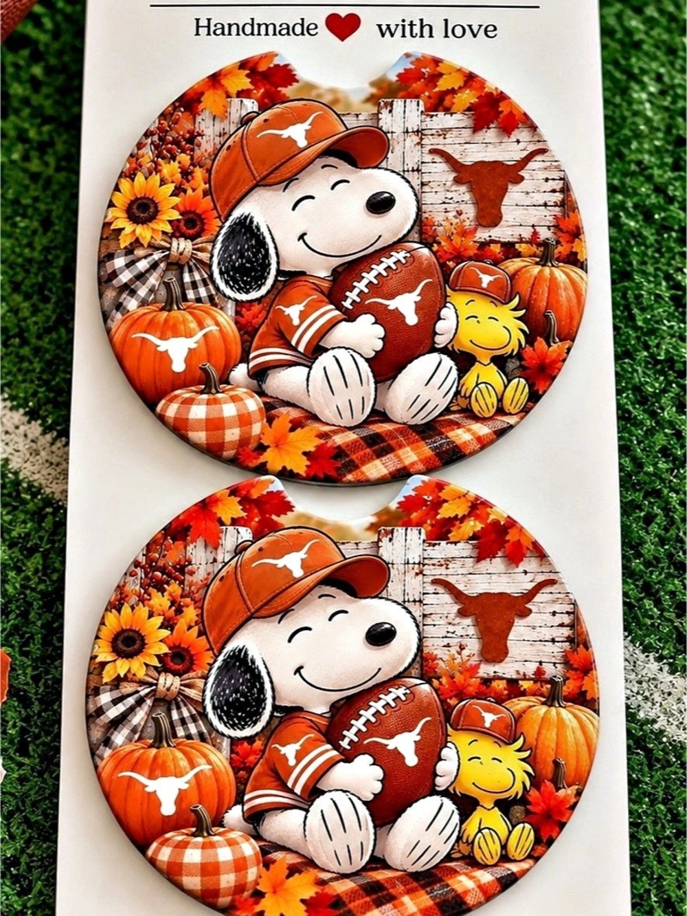 Handmade Fall Car Coasters Set of 2